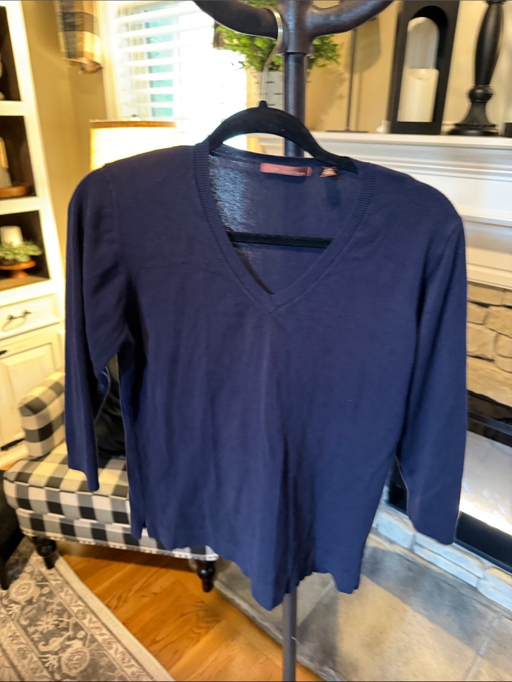 525 America Navy Blue V-Neck Sweater